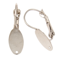 Iron Lever Back Earring Blank platinum color plated lead & cadmium free Approx 1mm Sold By Bag