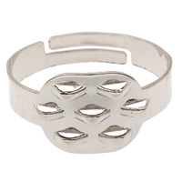 Iron Loop Ring Base, platinum color plated, adjustable, lead & cadmium free, 19x10x19mm, US Ring Size:7.5, 1000PCs/Bag, Sold By Bag
