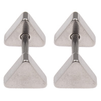 Rostfritt stål Ear Piercing Smycken, ROSTFRITT STÅL, Triangle, ursprungliga färgen, 6x6x11mm, Säljs av Par