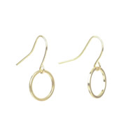 Brass Drop Earring Donut gold color plated nickel lead & cadmium free 12mm Sold By Bag