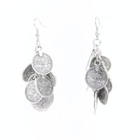 Zinc Alloy Drop Earring iron earring hook antique silver color plated nickel lead & cadmium free 85mm Sold By Bag