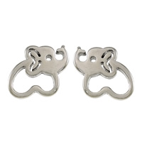 Stainless Steel Stud Earrings, Elephant, plated, more colors for choice, 10.50x8.50x11mm, 10Pairs/Lot, Sold By Lot