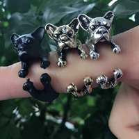 Zinc Alloy Cuff Finger Ring Dog plated open nickel lead & cadmium free US Ring Sold By Bag