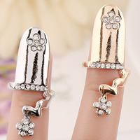 Zinc Alloy Flower plated with rhinestone nickel lead & cadmium free US Ring Sold By PC