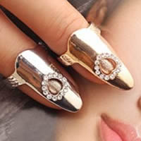 Zinc Alloy Heart plated with rhinestone nickel lead & cadmium free US Ring Sold By PC