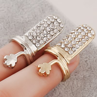 Tibetan Style, Flower, plated, with rhinestone, more colors for choice, nickel, lead & cadmium free, 30x15mm, US Ring Size:2, Sold By PC