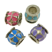 Zinc Alloy European Beads Drum silver color plated without troll & enamel & blacken mixed colors nickel lead & cadmium free Approx 5mm Sold By Lot