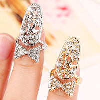 Zinc Alloy Bowknot plated with rhinestone nickel lead & cadmium free US Ring Sold By PC