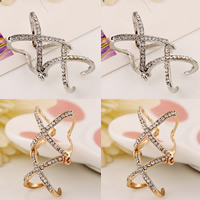 Armor Knuckle Cage Ring Zinc Alloy plated with rhinestone nickel lead & cadmium free 18mm US Ring Sold By PC