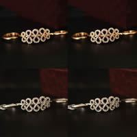 Zinc Alloy Double Finger Ring Number 8 plated with rhinestone nickel lead & cadmium free US Ring Sold By PC