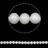 Cultured Round Freshwater Pearl Beads, natural, white, 10-11mm, Hole:Approx 0.8mm, Sold Per Approx 15.7 Inch Strand