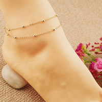 Brass Anklet with 5cm extender chain gold color plated oval chain &  nickel lead & cadmium free 210mm Length Approx 8 Inch Sold By Bag