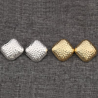Zinc Alloy Stud Earring with rubber earnut brass post pin Rhombus plated hammered nickel lead & cadmium free Sold By Lot