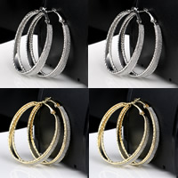 Iron Hoop Earring, plated, stardust, more colors for choice, nickel, lead & cadmium free, 2-9.5x50mm, 3Pairs/Bag, Sold By Bag