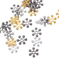 Perles intercalaires en alliage de zinc, flocon de neige, Placage, plus de couleurs à choisir, protéger l'environnement, sans nickel, plomb et cadmium, 8mm, Trou:Environ 1.2mm, 5000PC/sac, Vendu par sac