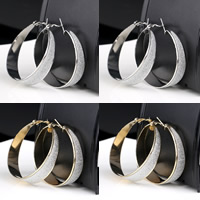 Jern Hoop Earring, forgyldt, stardust, flere farver til valg, nikkel, bly & cadmium fri, 50mm, 3par/Bag, Solgt af Bag