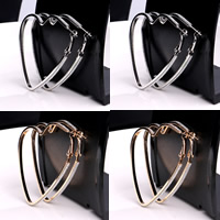 Iron Hoop Earring, Heart, plated, stardust, more colors for choice, nickel, lead & cadmium free, 60mm, 3Pairs/Bag, Sold By Bag