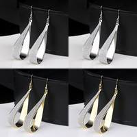 Iron Drop Earring, plated, stardust, more colors for choice, nickel, lead & cadmium free, 60mm, 3Pairs/Bag, Sold By Bag