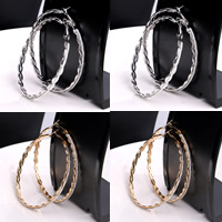 Iron Hoop Earring, plated, stardust, more colors for choice, nickel, lead & cadmium free, 60mm, 3Pairs/Bag, Sold By Bag