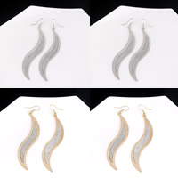 Iron Drop Earring, plated, stardust, more colors for choice, nickel, lead & cadmium free, 85mm, 3Pairs/Bag, Sold By Bag