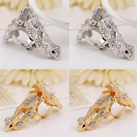 Armor Knuckle Cage Ring Zinc Alloy Snake plated with rhinestone nickel lead & cadmium free US Ring Sold By PC