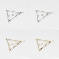 Zinc Alloy Hair Clip with iron clip Triangle plated nickel lead & cadmium free 55mm Sold By Bag