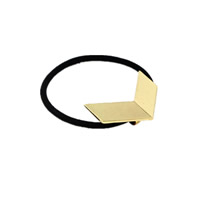 Ponytail Holder Zinc Alloy with nylon elastic cord gold color plated nickel lead & cadmium free Sold By Bag