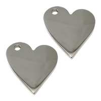 Stainless Steel Tag Charm, Heart, original color, 20.50x22x2mm, Hole:Approx 2.5mm, 20PCs/Bag, Sold By Bag