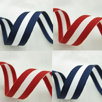 Grosgrain Ribbon, stripe, more colors for choice, 15mm, 50m/Bag, Sold By Bag