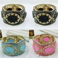 Zinc Alloy Bracelet with Resin gold color plated enamel & with rhinestone nickel lead & cadmium free Sold Per Approx 6.5 Inch Strand