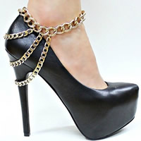 Iron Anklet, gold color plated, twist oval chain, nickel, lead & cadmium free, 200mm, Sold Per Approx 8 Inch Strand