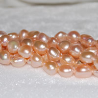 Perles nacres baroques de culture d'eau douce , perle d'eau douce cultivée, naturel, rose, 10mm, Trou:Environ 0.8mm, Vendu par Environ 15 pouce brin