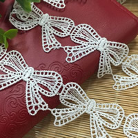 Lace Trim & Ribbon Polyester Bowknot white 35mm Sold By Lot