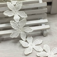 Lace Trim & Ribbon Polyester Flower white 45mm Sold By Lot