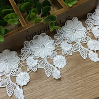 Lace Trim & Ribbon Polyester Flower white 105mm Sold By Lot