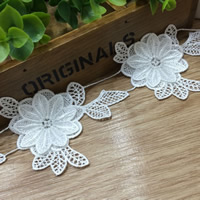 Lace Trim & Ribbon Polyester Flower white 80mm Sold By Lot