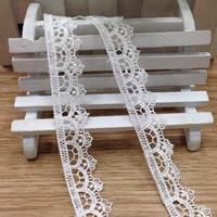 Lace Trim & Ribbon Polyester Flower white 20mm Sold By Lot