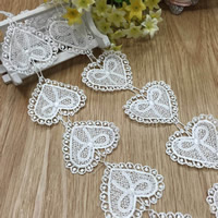 Lace Trim & Ribbon Polyester Heart white 40mm Sold By Lot