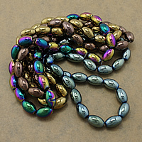 Non Magnetic Hematite Beads, Oval, plated, more colors for choice, 15x10mm, Hole:Approx 2mm, Length:Approx 16 Inch, 10Strands/Lot, Approx 26PCs/Strand, Sold By Lot