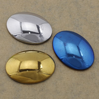 Non Magnetic Hematite Cabochon, Flat Oval, plated, flat back, more colors for choice, 22x30x6mm, 50PCs/Lot, Sold By Lot