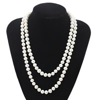 Natural Freshwater Pearl Long Necklace brass box clasp Potato white 9mm Sold Per Approx 41 Inch Strand
