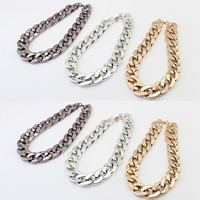 CCB Necklaces, Copper Coated Plastic, with 5cm extender chain, plated, twist oval chain, more colors for choice, 420mm, Sold Per Approx 16.5 Inch Strand