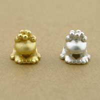 99% Sterling Silver Large Hole Bead, Frog, plated, more colors for choice, 10x10mm, Hole:Approx 4mm, 10PCs/Lot, Sold By Lot