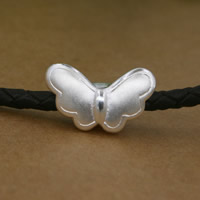 99% Sterling Silver Slide Charm, Butterfly, 11x18mm, Hole:Approx 3mm, 10PCs/Lot, Sold By Lot