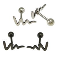 Bijoux de piercing d'oreille en acier inoxydable, Placage, plus de couleurs à choisir, 13x6.5x11mm, 1mm, 10pairescouple/lot, Vendu par lot
