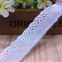 Lace Trim & Ribbon Cotton Flower white 25mm Sold By Lot