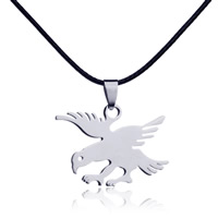 PU Leather Cord Necklace Zinc Alloy with PU Leather Eagle platinum color plated lead & cadmium free Length Approx 19.5 Inch Sold By Bag