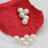 Cultured Half Drilled Freshwater Pearl Beads Potato natural half-drilled white 4-5mm Approx 0.8mm Sold By Bag