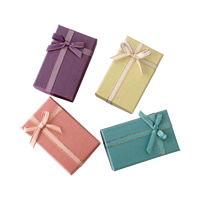 Cardboard Multifunctional Jewelry Box, with Sponge & Satin Ribbon, Rectangle, more colors for choice, 50x80x30mm, 120PCs/Lot, Sold By Lot