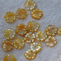 Haarschmuck DIY Ergebnisse, Gelbe Muschel, Blume, natürlich, 15mm, Bohrung:ca. 1mm, 10PCs/Menge, verkauft von Menge